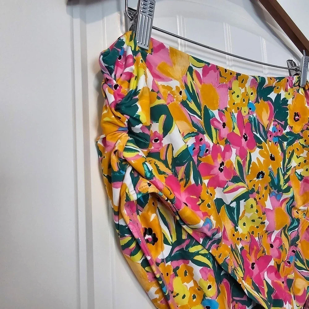 Anne Cole Bikini Convertible Bottom Womens Size XXL Pink Floral High Waist SwimB - Picture 4 of 8